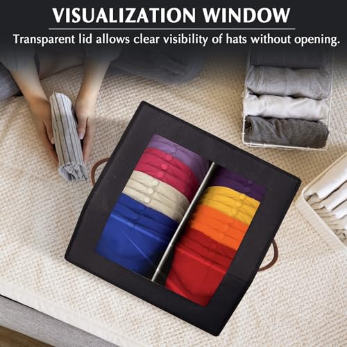 2 Pack Large Stackable Hat Storage Box Baseball Cap - Image 4