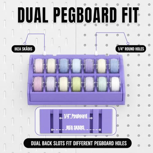 Sewing Bobbins Pegboard Holder for SKADIS, 1/4'' Pegboard | Pink - Image 4