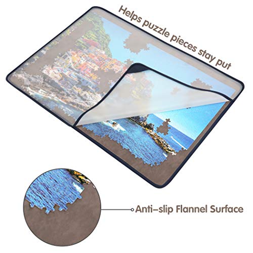 Tektalk Jigsaw Puzzle Board Portable Puzzle Mat, Gray - Image 6