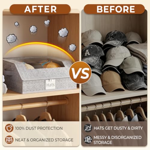 2 Pack Stackable Hat Storage for Baseball Caps, Holds Up - Image 7