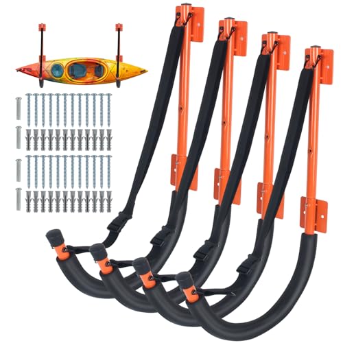 DEDU Kayak Storage Rack, Kayak Wall Mount Hangers 2 Pack & 4 Pack - Image 2