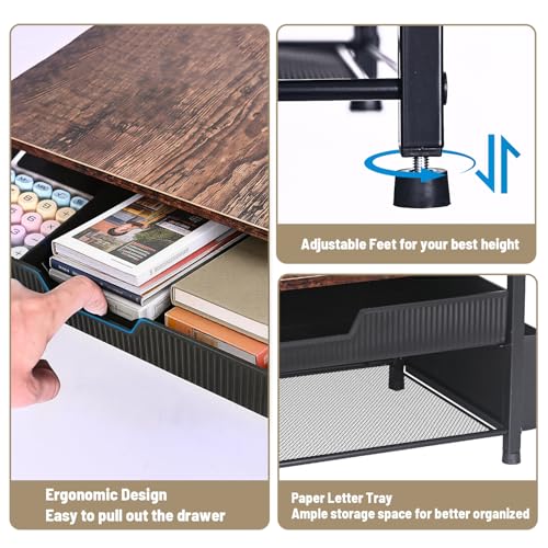 Printer Stand for Desk, Desktop Printer Shelf for Home Office - Image 5
