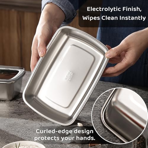 3-Piece 304 Stainless Steel Food Storage Containers with Lids - Image 6