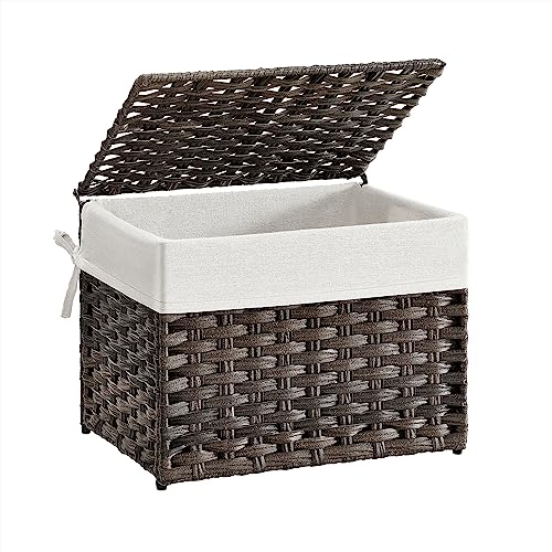 SONGMICS Woven Storage Basket with Lid, 9.2 Gallon ( | All Products - Image 2