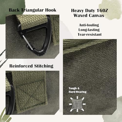 Waxed Canvas Utility Tote Bag, Large Capacity Multi-Pocket - Image 5