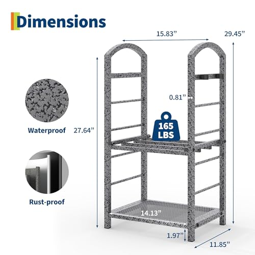 Takywep 30 Inch Indoor & Outdoor Firewood Rack, Heavy Duty - Image 3