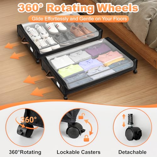 80L Large Under Bed Storage with Wheels, 2-Pack XXL - Image 6