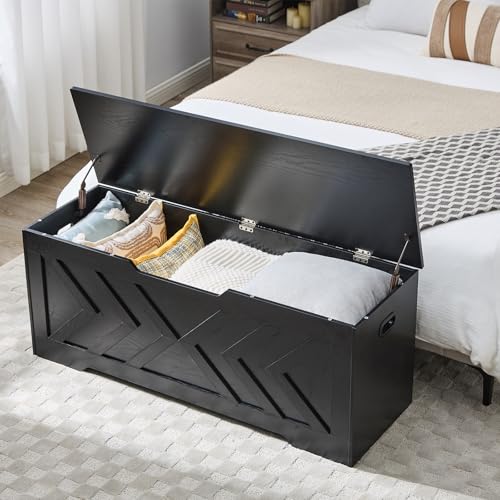 47.2” Storage Bench,Extra Large Wooden Storage Chest - Image 5