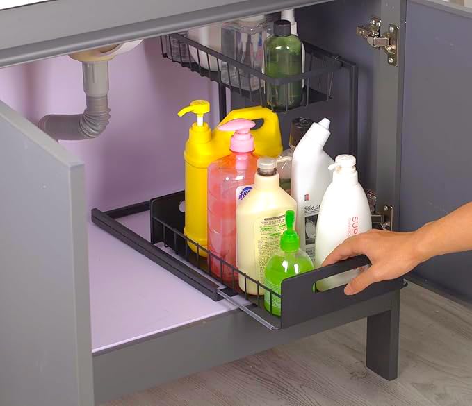2-Tier under Sink Organizer and Storage, Narrow Space Storage - Image 1