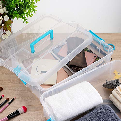 BTSKY 2 Layer Stack & Carry Box, Plastic Multipurpose Portable - Image 3