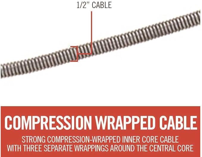 RIDGID 59802 K-6DH Hybrid Toilet Snake Auger with 6' Heavy-Duty Drop Head Tri-Wrap Cable, Manual or Cordless Drill Operated Plumbing Toilet Drain Snake Auger