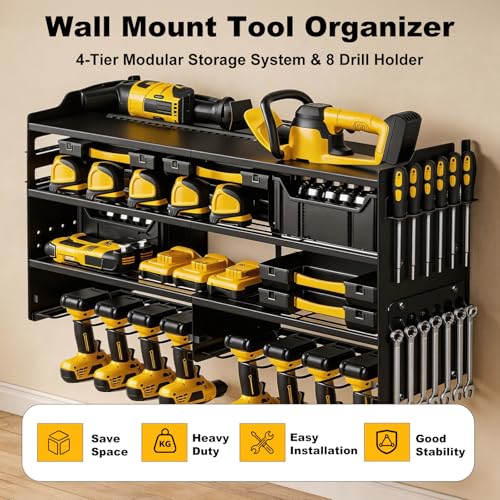 oviitech Large Power Tool Organizer Wall Mount Black - Image 4