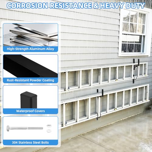 Cargo Trailer Ladder Rack-400lb Load-Carry 2-4 | Garage Storage - Image 4
