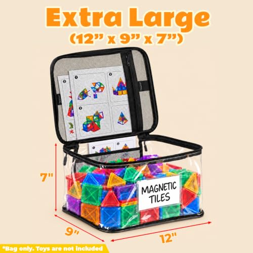 6-Pack Extra Large Clear Toy Storage Bags with Zippers, TPU - Image 3
