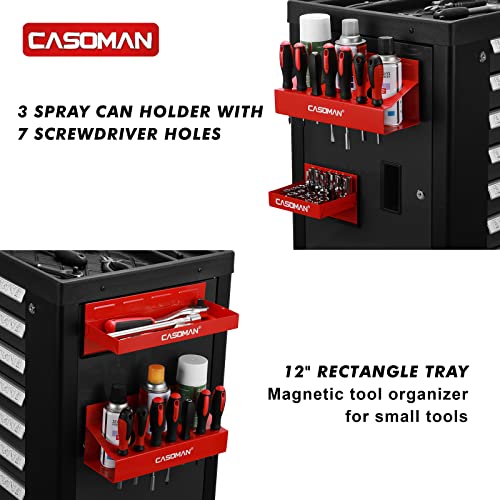 CASOMAN 4PCS Red Magnetic Toolbox Shelf, Tray - Image 7
