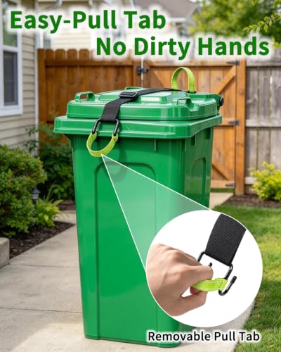 Trash Can Lock Raccoon Proof, Adjustable Straps with Metal - Image 7