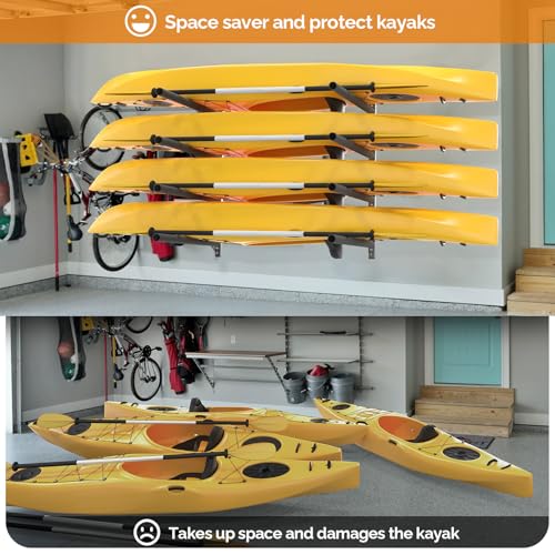 Bonnlo Kayak Storage Rack, Adjustable Heavy Duty Kayak - Image 7