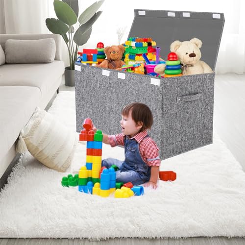 Large Toy Box Chest Storage with Lid - Collapsible Kids - Image 3