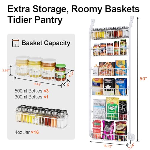 Delamu Over the Door Pantry Organizer, 6-Tier Pantry Organizers - Image 5