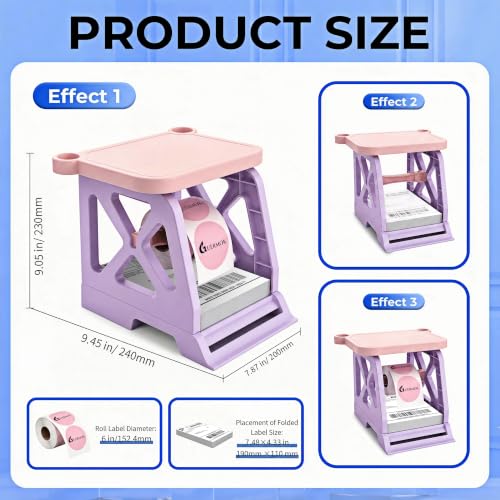 3-in-1 Thermal Label Holder Stand, Printer Desk Organizer - Image 3