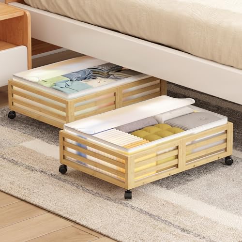 Under Bed Storage with Wheels-Large Bamboo Underbed - Image 3