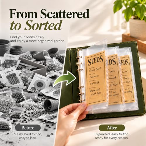 Tirphy Seed Storage Organizer, 50 Clear Pockets - Image 4
