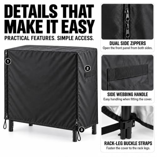 4ft Firewood Rack Cover Outdoor Waterproof 600D Oxford heavy-duty - Image 7