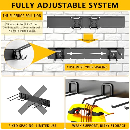 Garage Tool Organizer Wall Mount, 48inch Heavy-Duty Garage - Image 4