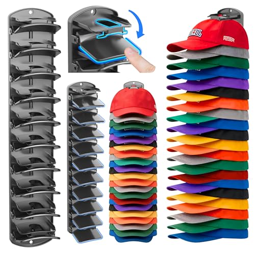Double Capacity Hat Organizer for Baseball Caps 2 Packs - Image 2