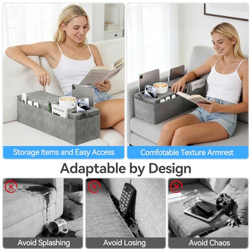 Couch Armrest Caddy with Cup Holder, Portable Sofa Armrest - Image 6