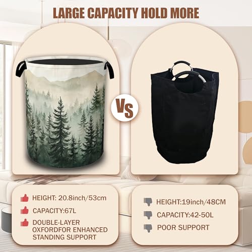 Misty Forest Landscape Laundry Basket,Waterproof | Home Organization - Image 5
