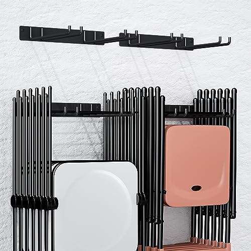 Folding Chair Storage Rack for Garage, 2-Pack Heavy Duty - Image 2