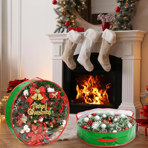 Aliceset 4 Pack Wreath Storage Bags, 30 x 30 x 7.8 Inch - Image 7