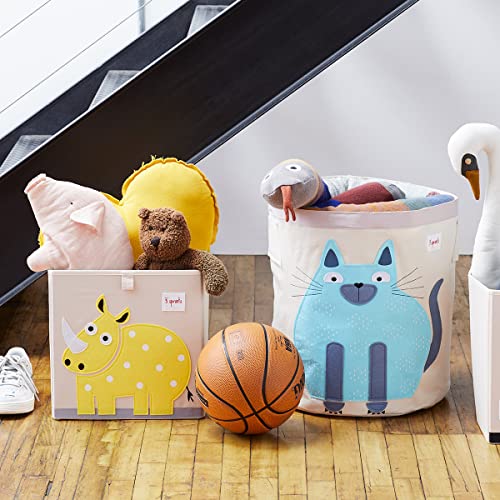 3 Sprouts Toy Storage Cube Bin, Foldable Storage Box, Rhino - Image 7