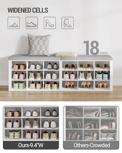 Hzuaneri Shoe Storage Bench with Cushion, Storage Bench - Image 5