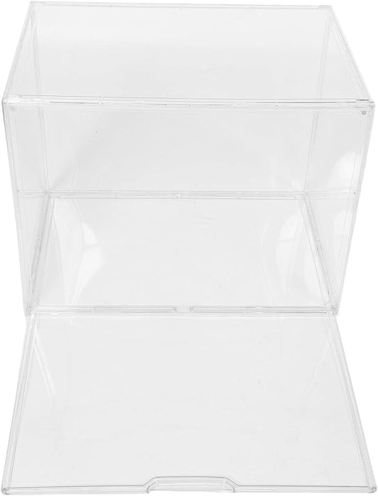 IMIKEYA Acrylic Shoe Box Organizer, Extra Large 45x33x33cm Stackable Sneaker Storage Container with Side Opening for Boot Display and Closet Organization