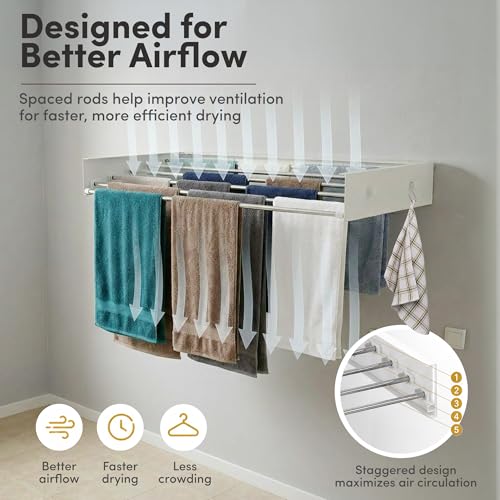 Wall Mounted Drying Rack Stainless Steel 31.5" | Laundry & Clothing - Image 7