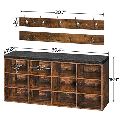 HOOBRO Shoe Storage Bench with Cushion, 39.4" L Entr | Home Organizati - Image 4