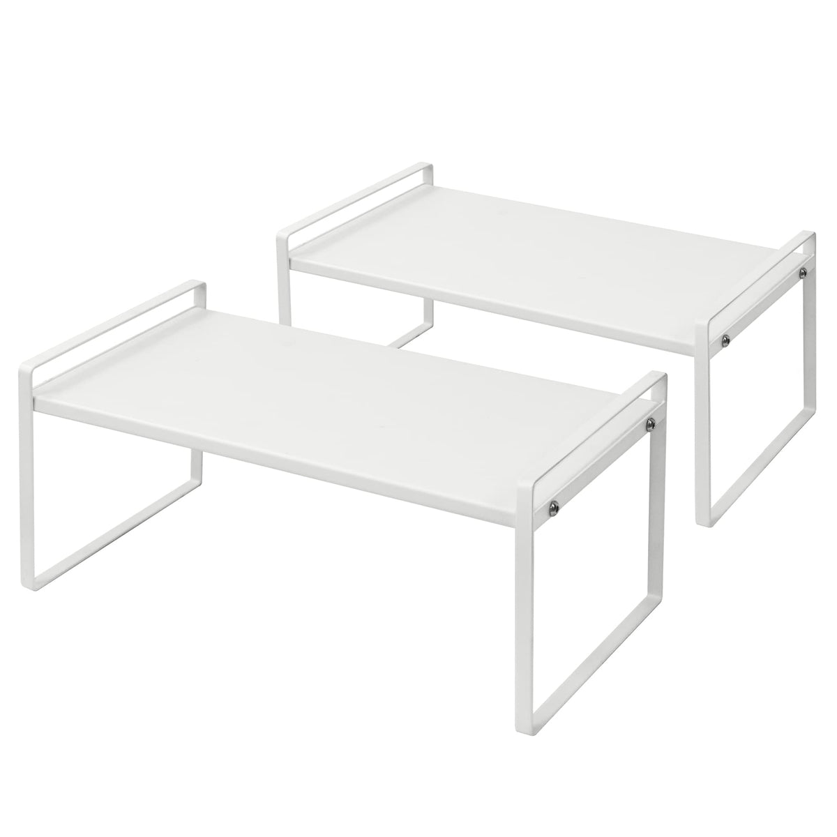Nxconsu Stackable Cabinet Shelf Organizer 2 Pack, Standard White - Image 1