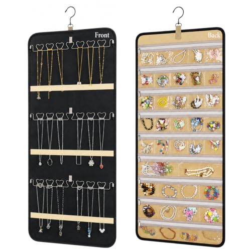 2 Pack Hanging Jewelry Organizer Storage with Zipper - Image 2