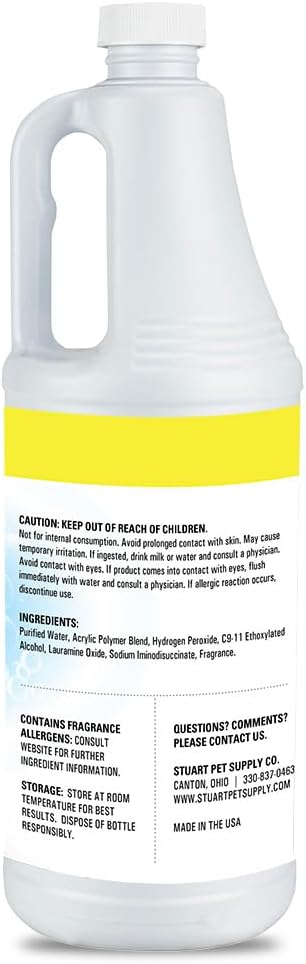 Professional Strength Oxy Carpet Cleaner Solution Deodorizer For use in any Carpet Shampooer Machine for Pet Urine and Stains 32oz.