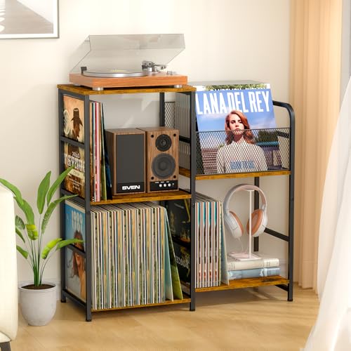 ThreeHio Record Player Stand, Turntable Stand with Vinyl - Image 2