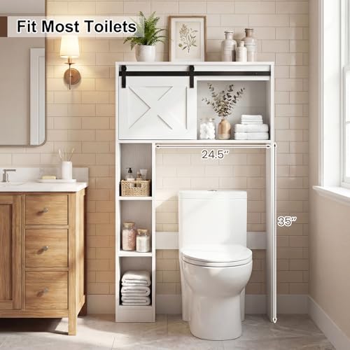 BECOMFORT Over the Toilet Storage Cabinet, Farmhouse Above - Image 8