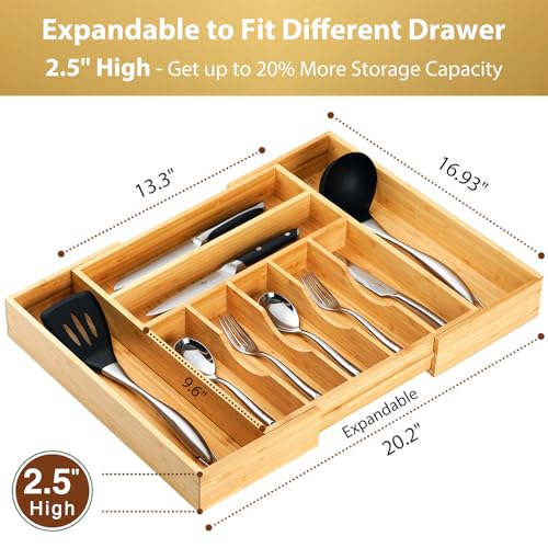 Umilife Large Expandable Kitchen Silverware Utensils Drawer - Image 3