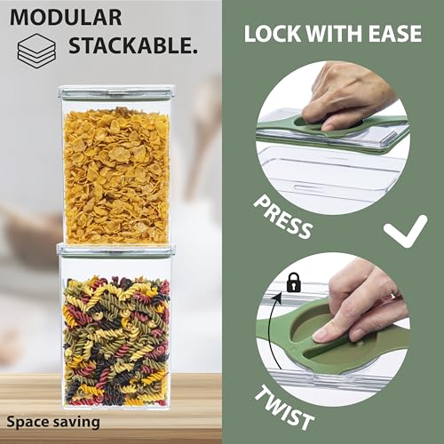 Airtight Pantry Storage Container 5 PC Set, Twist-Lock Lid Sand - Image 7