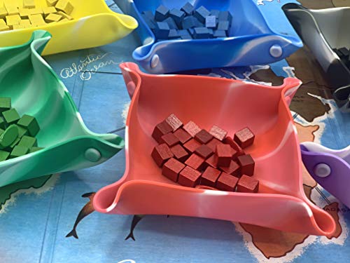 Board Game Token Trays, 6-Pack Folding Silicone Swirl Color Bowls - Image 3