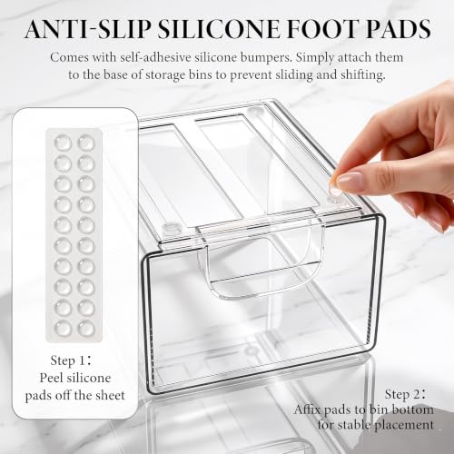 Clear Stackable Storage Drawers 2 Pack Bathroom Makeup Organizer - Image 4