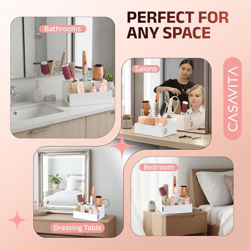 Casavita White Hair Tool Organizer with Heat-Resistant - Image 6