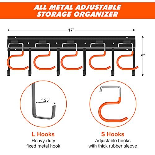 TVKB 68'' All Metal Garden Tool Organizer Adjustable Garage Tool - Image 4