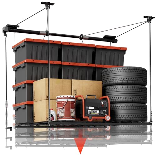 FLEXIMOUNTS Overhead Garage Storage Rack Lift, 4x4 Ft | Garage Storage - Image 2